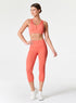 MESH UP CROP LEGGING - CORAL